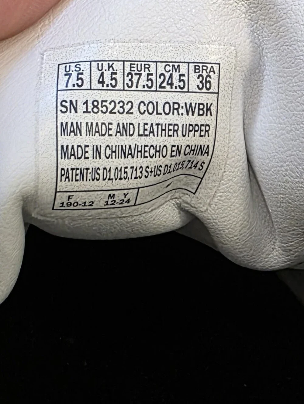 Skechers Court Classics Leather Sneakers Women's US 7.5 White Black Gum Sole Air